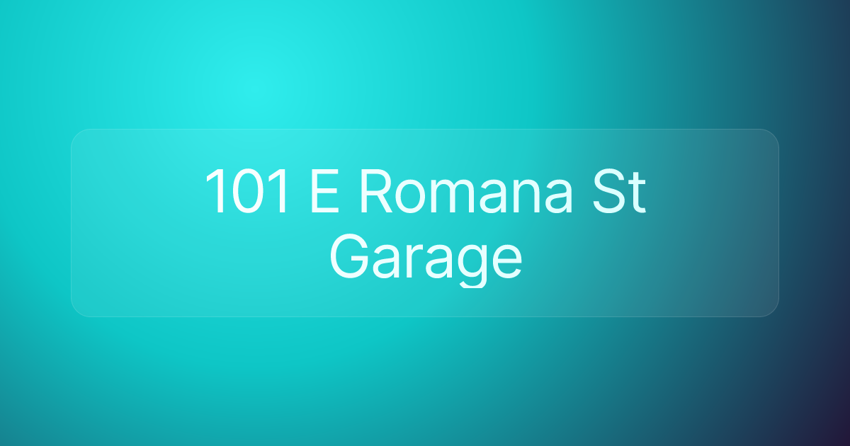 101 E Romana St Garage