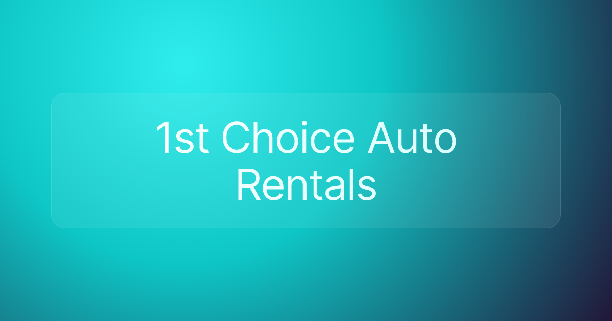1st Choice Auto Rentals