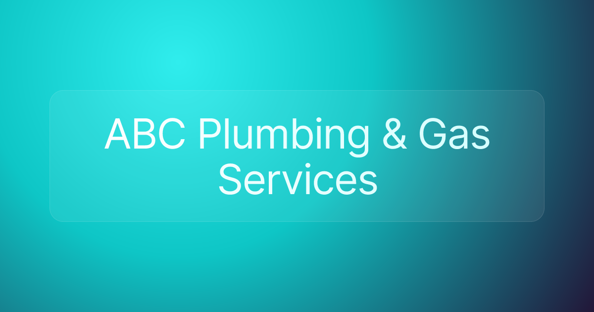 ABC Plumbing & Gas Services