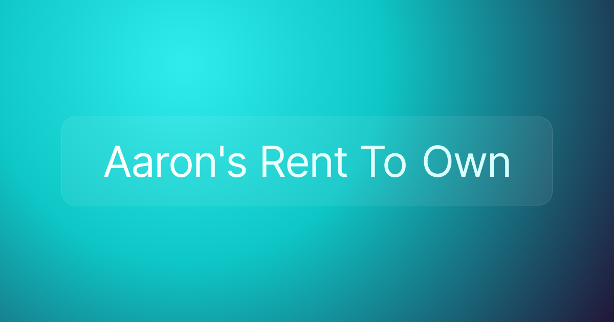 Aaron's Rent To Own