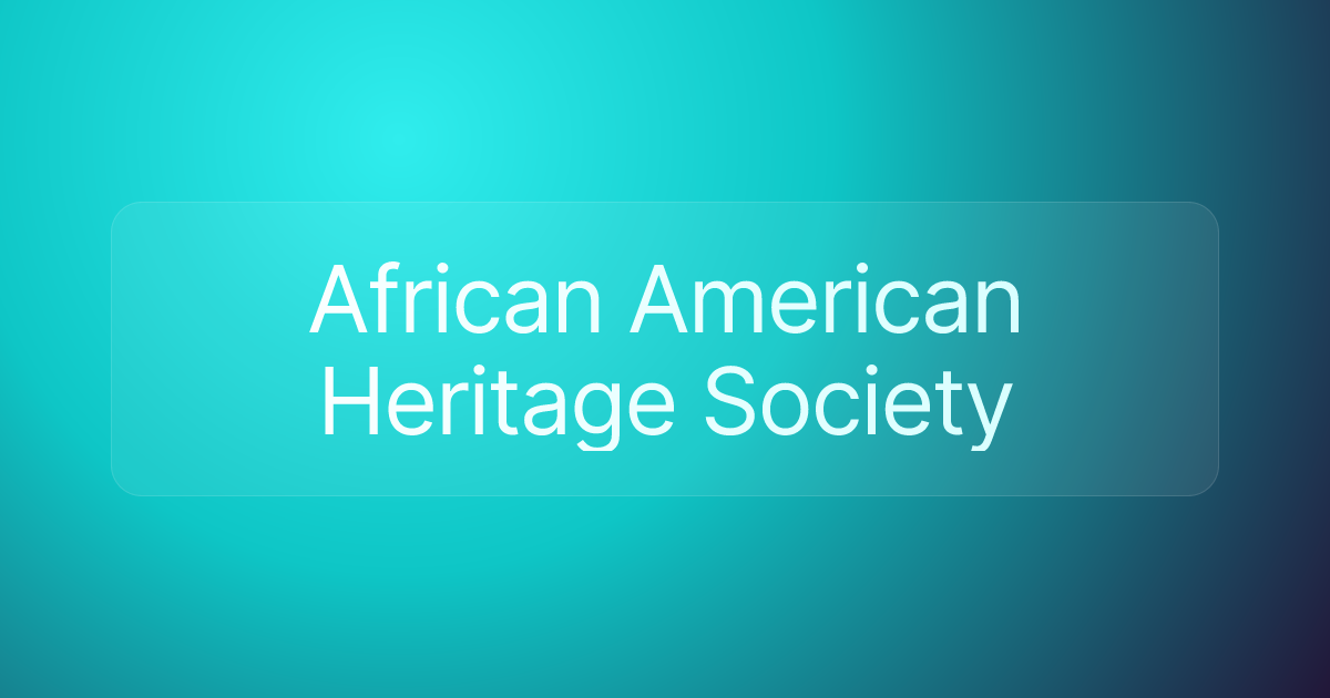 African American Heritage Society