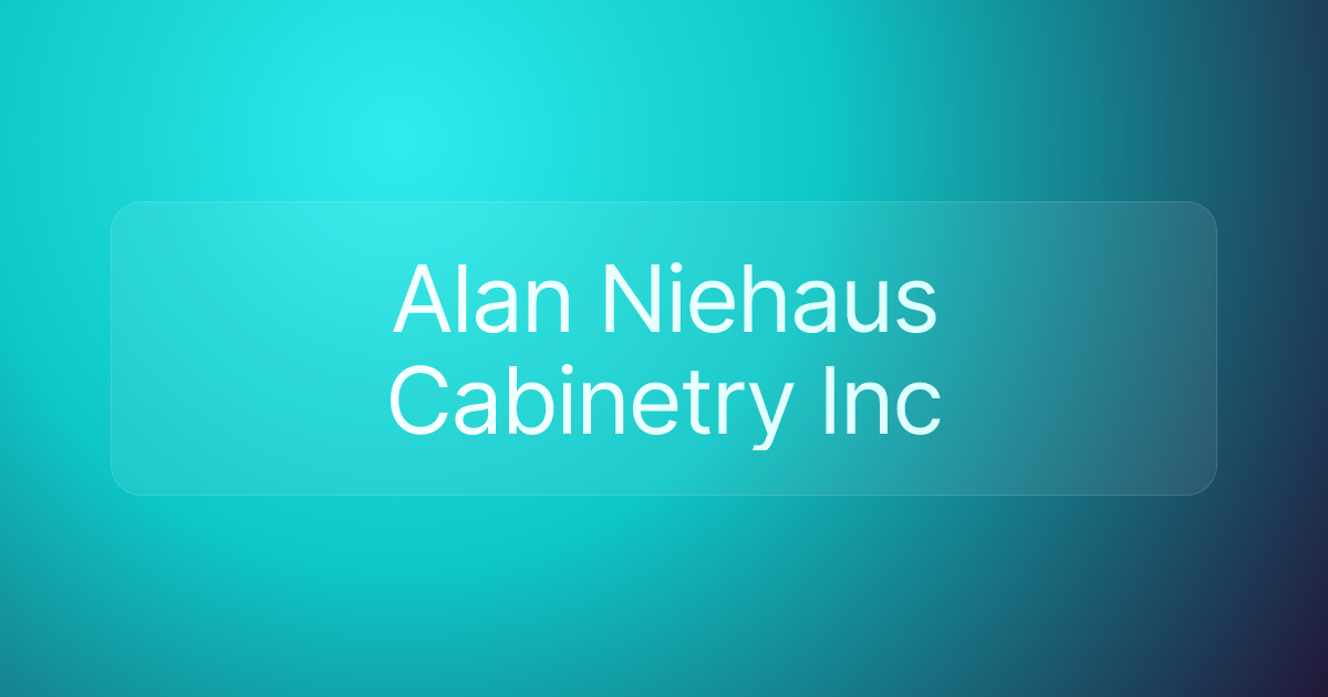 Alan Niehaus Cabinetry Inc