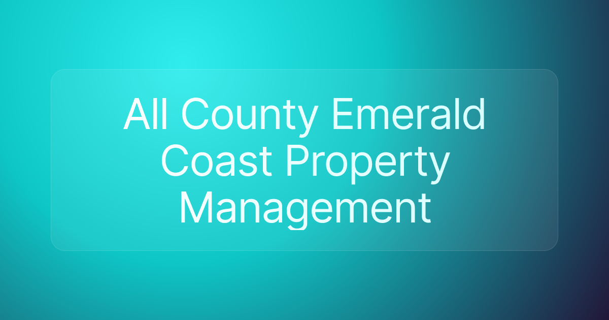 All County Emerald Coast Property Management