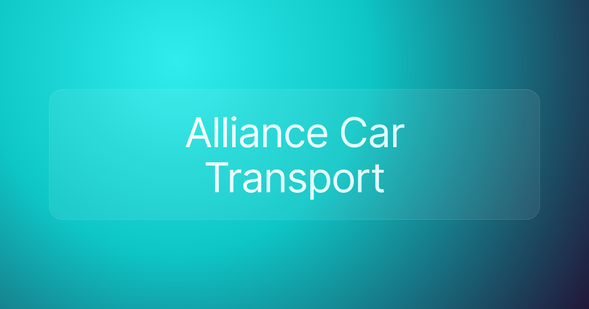 Alliance Car Transport