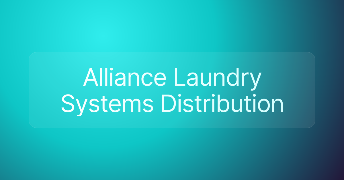 Alliance Laundry Systems Distribution