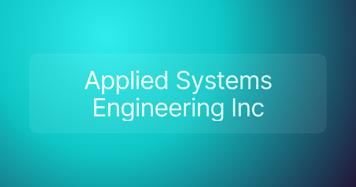 Applied Systems Engineering Inc