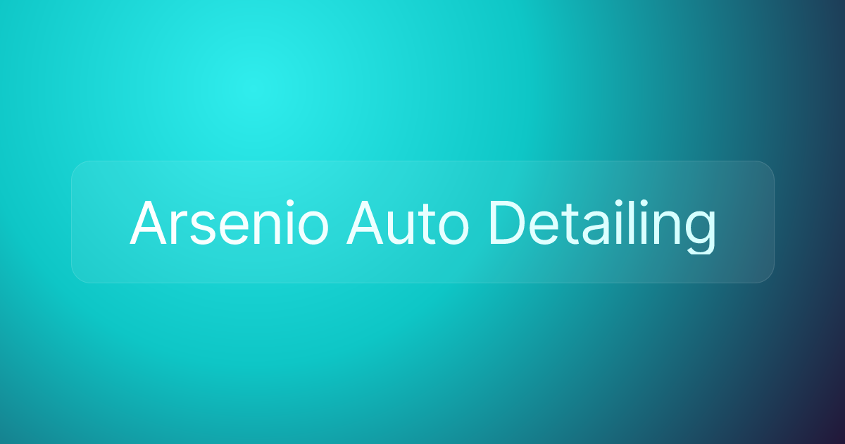 Arsenio Auto Detailing