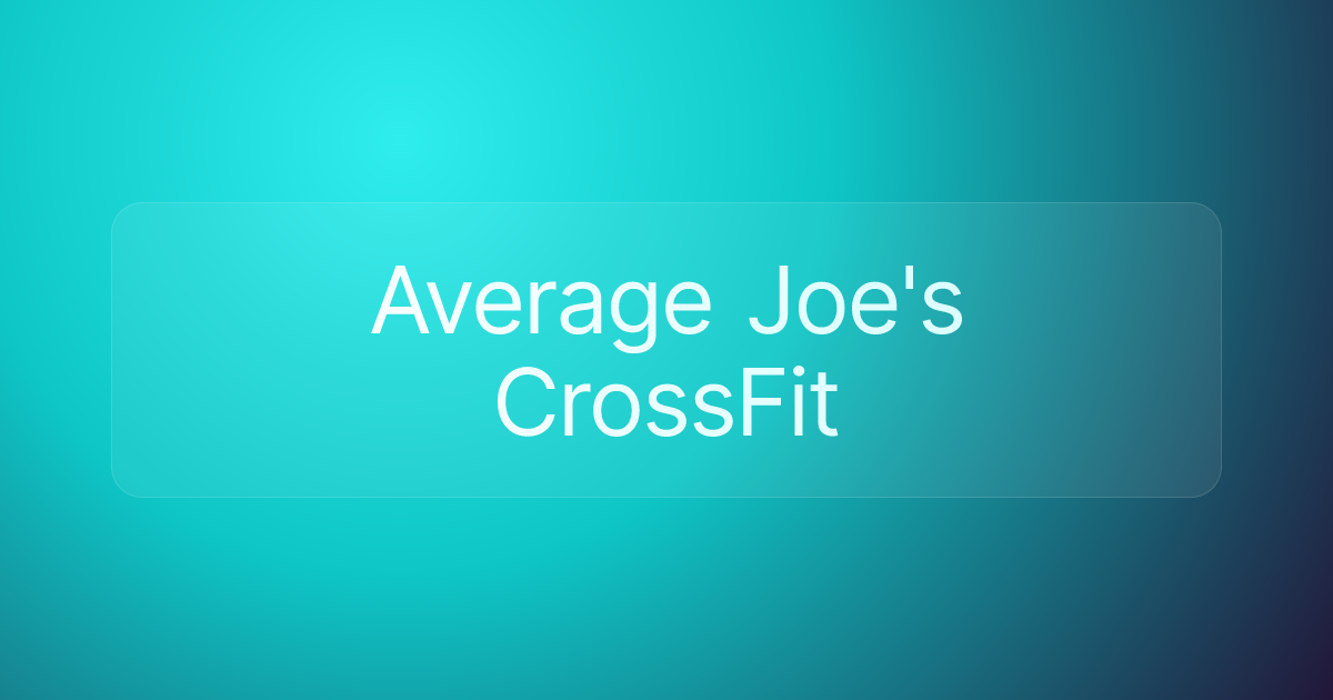 Average Joe's CrossFit