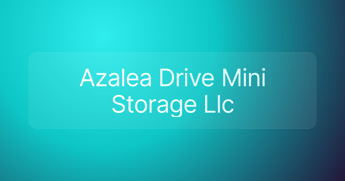 Azalea Drive Mini Storage Llc
