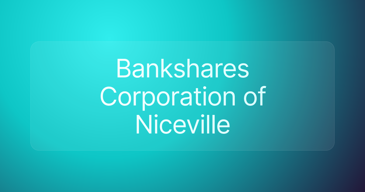 Bankshares Corporation of Niceville