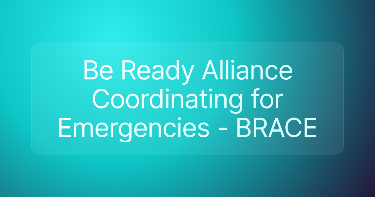 Be Ready Alliance Coordinating for Emergencies - BRACE