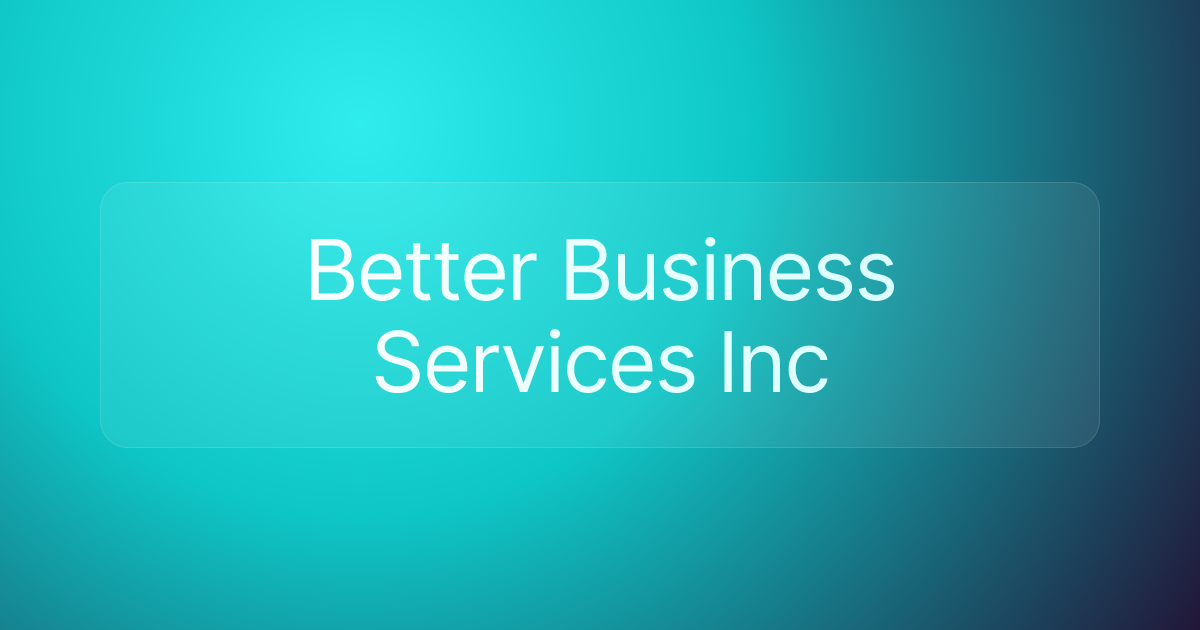 Better Business Services Inc
