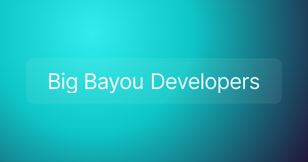 Big Bayou Developers