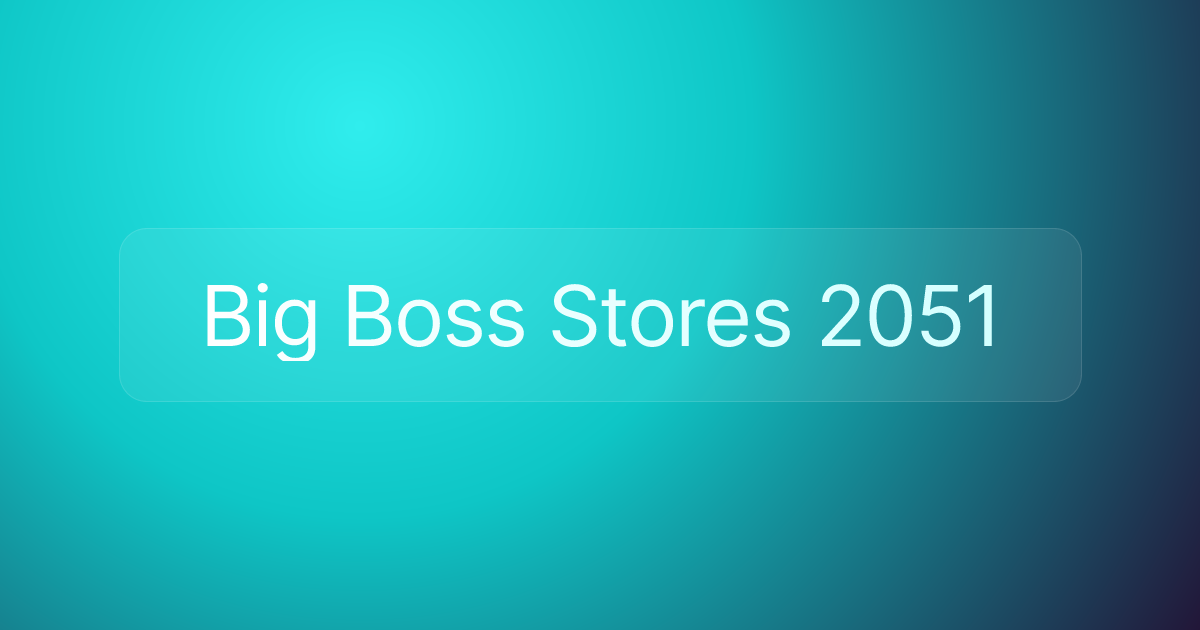 Big Boss Stores 2051