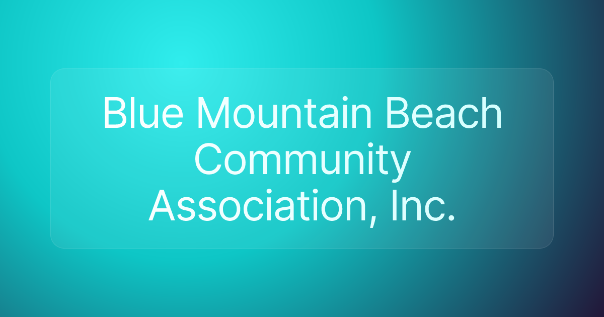 Blue Mountain Beach Community Association, Inc.
