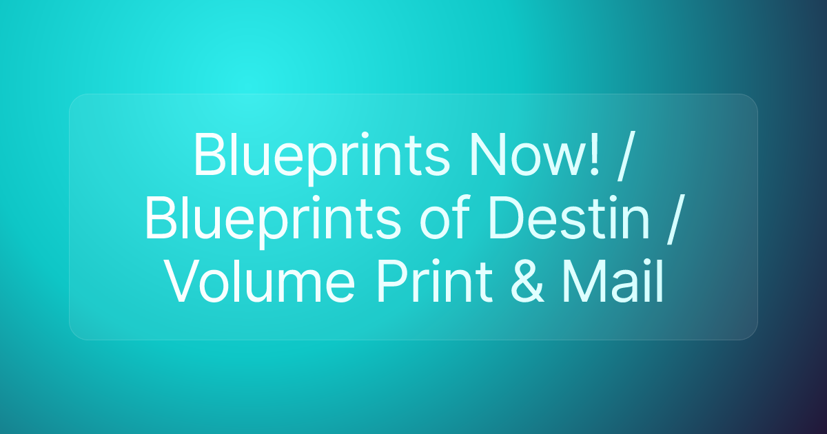 Blueprints Now! / Blueprints of Destin / Volume Print & Mail