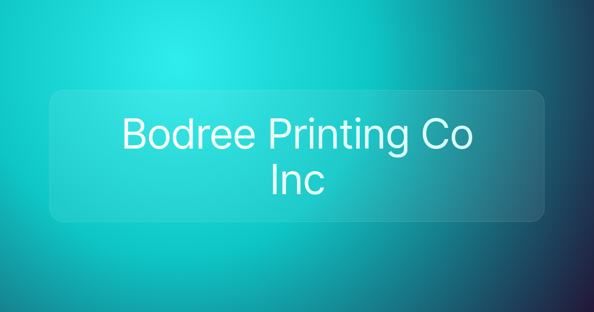 Bodree Printing Co Inc