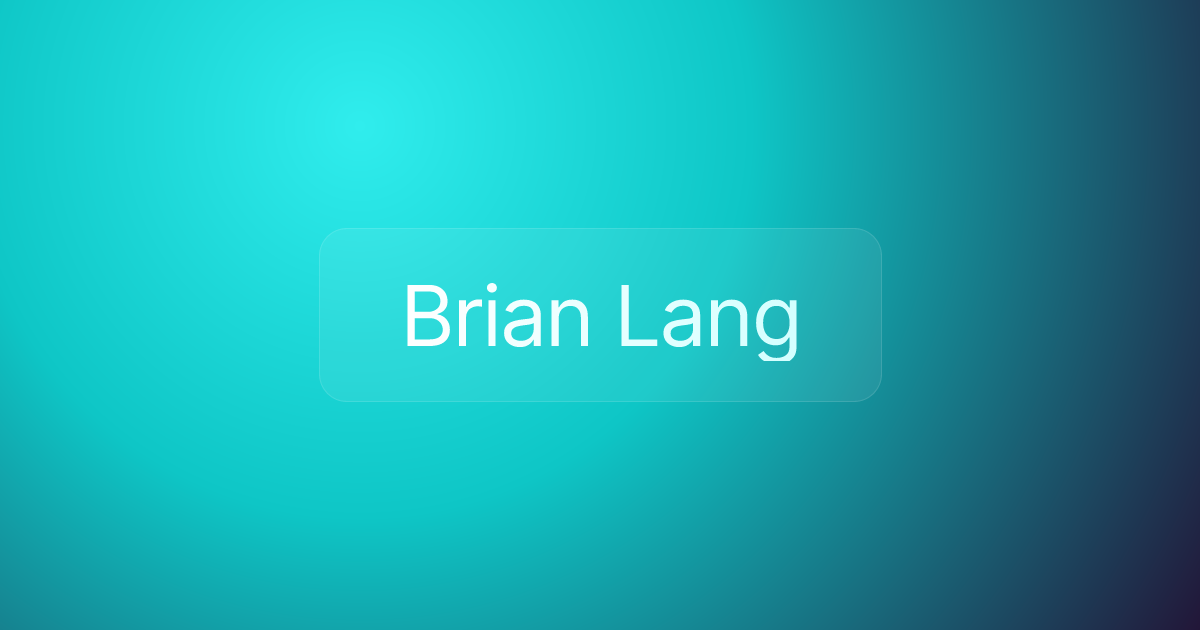 Brian Lang