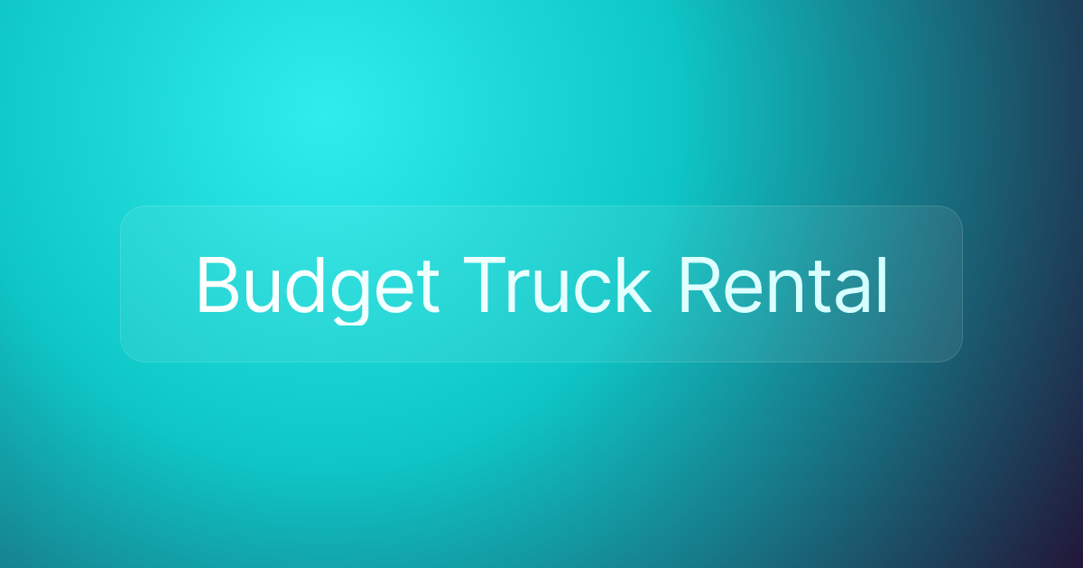 Budget Truck Rental