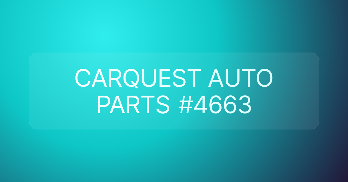 CARQUEST AUTO PARTS #4663