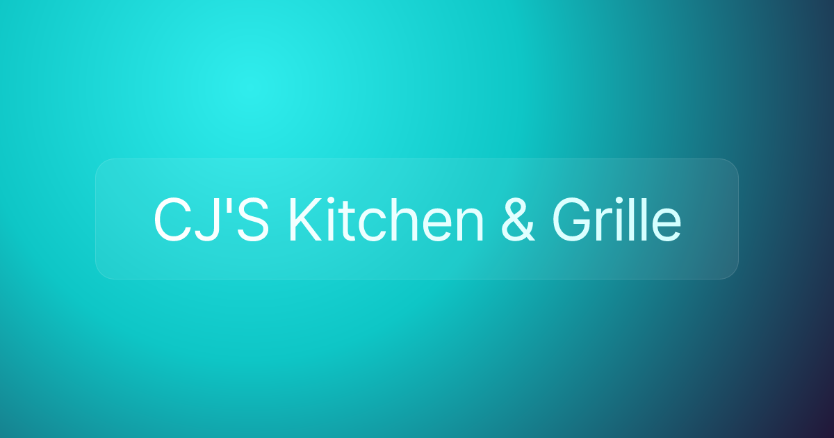 CJ'S Kitchen & Grille