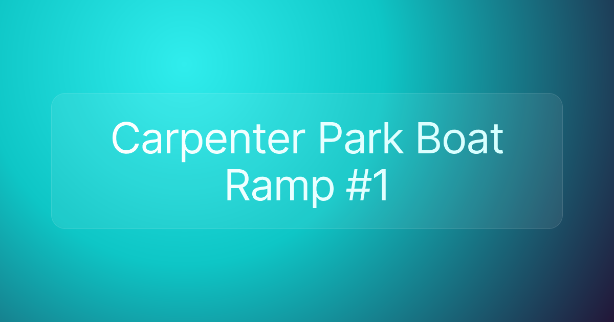 Carpenter Park Boat Ramp #1