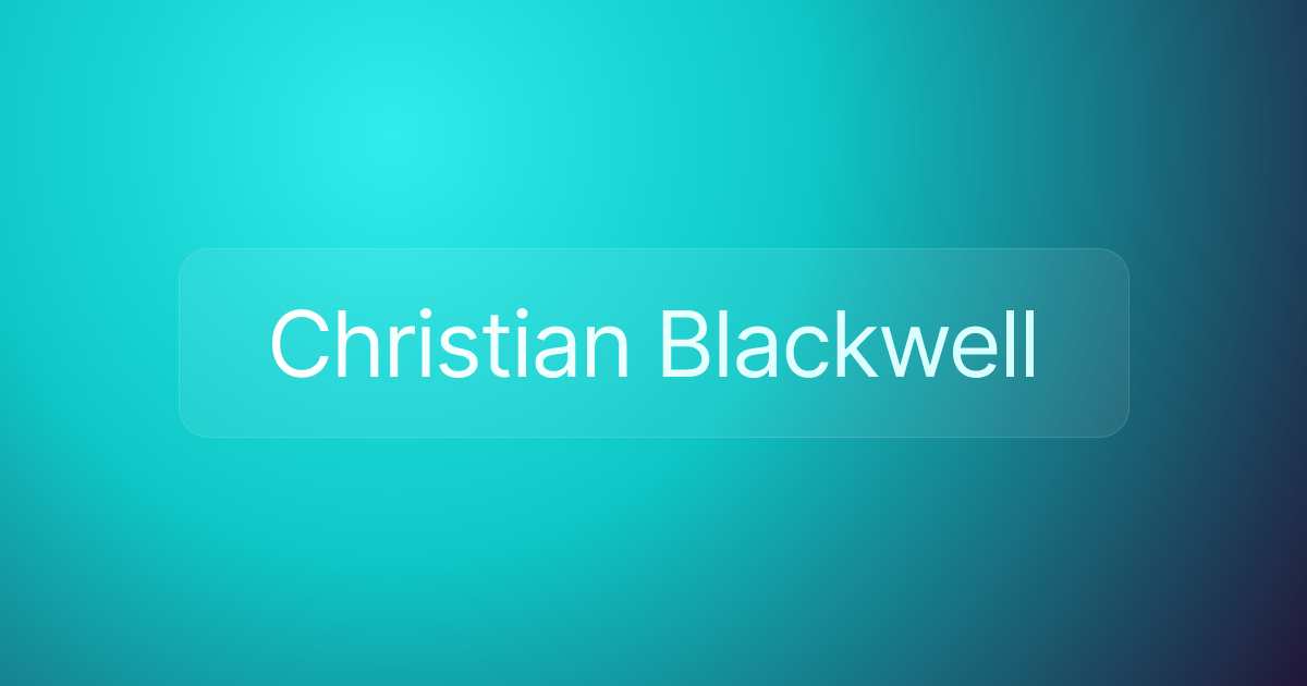 Christian Blackwell