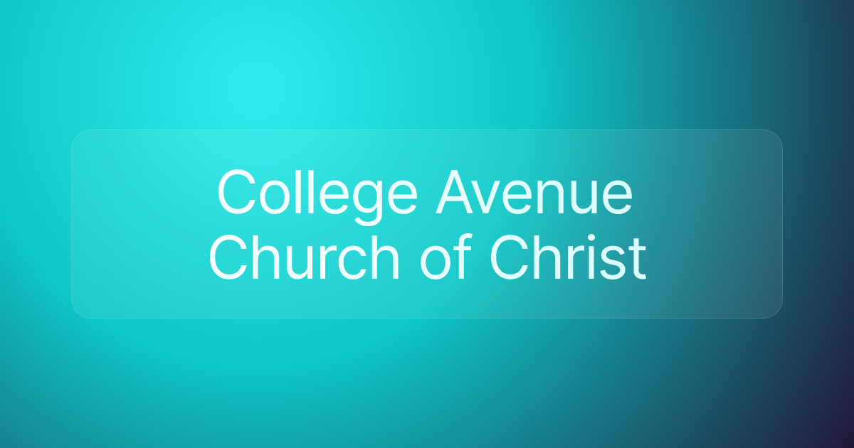 College Avenue Church of Christ