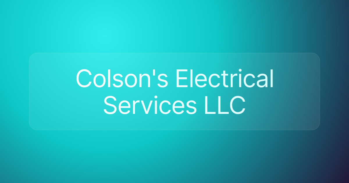 Colson's Electrical Services LLC