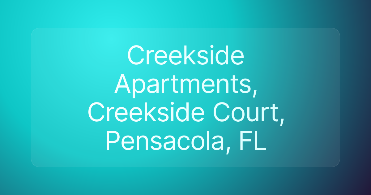 Creekside Apartments, Creekside Court, Pensacola, FL