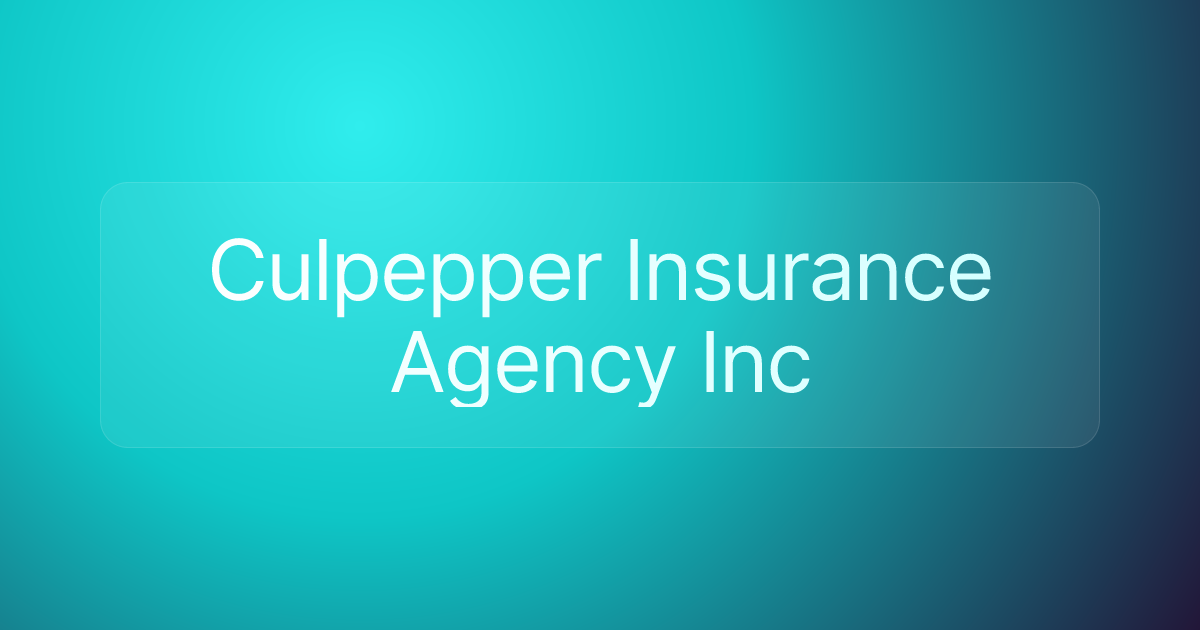 Culpepper Insurance Agency Inc