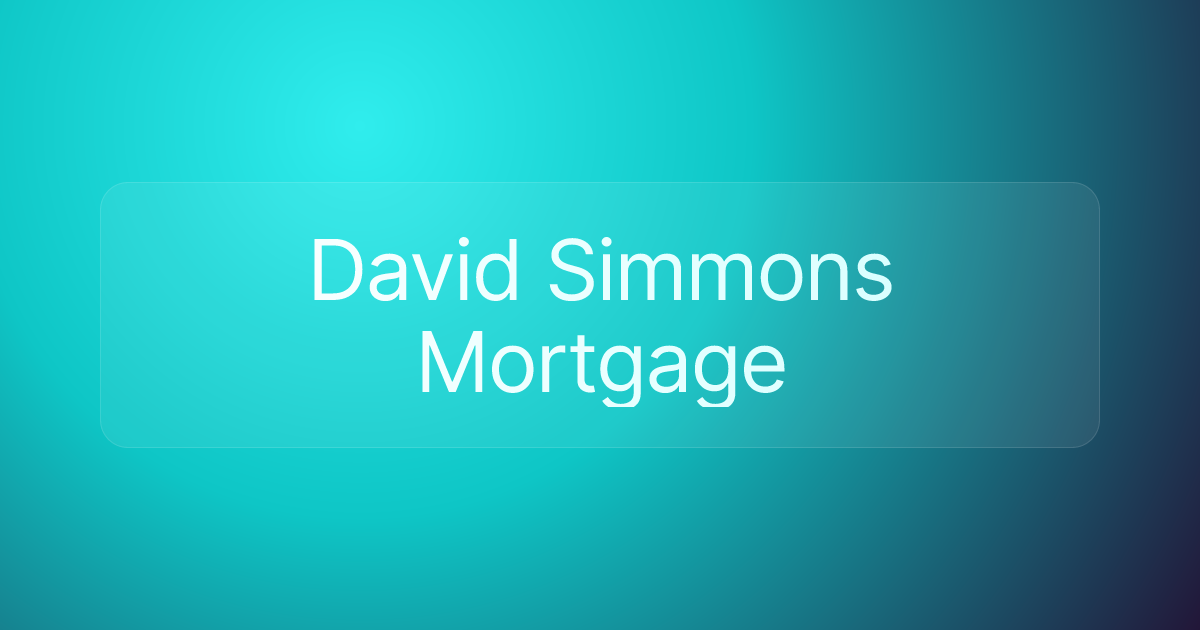 David Simmons Mortgage