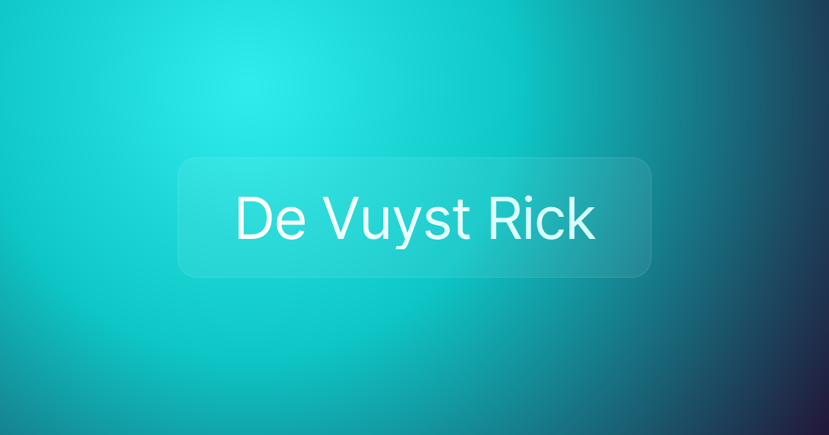 De Vuyst Rick