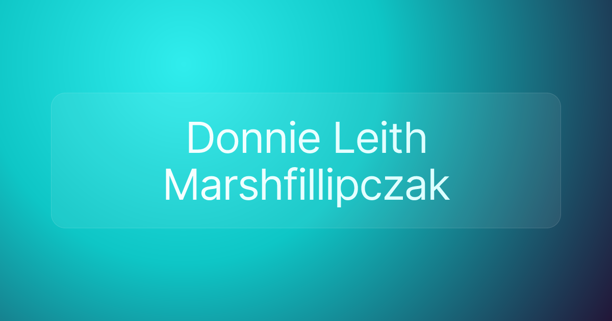 Donnie Leith Marshfillipczak
