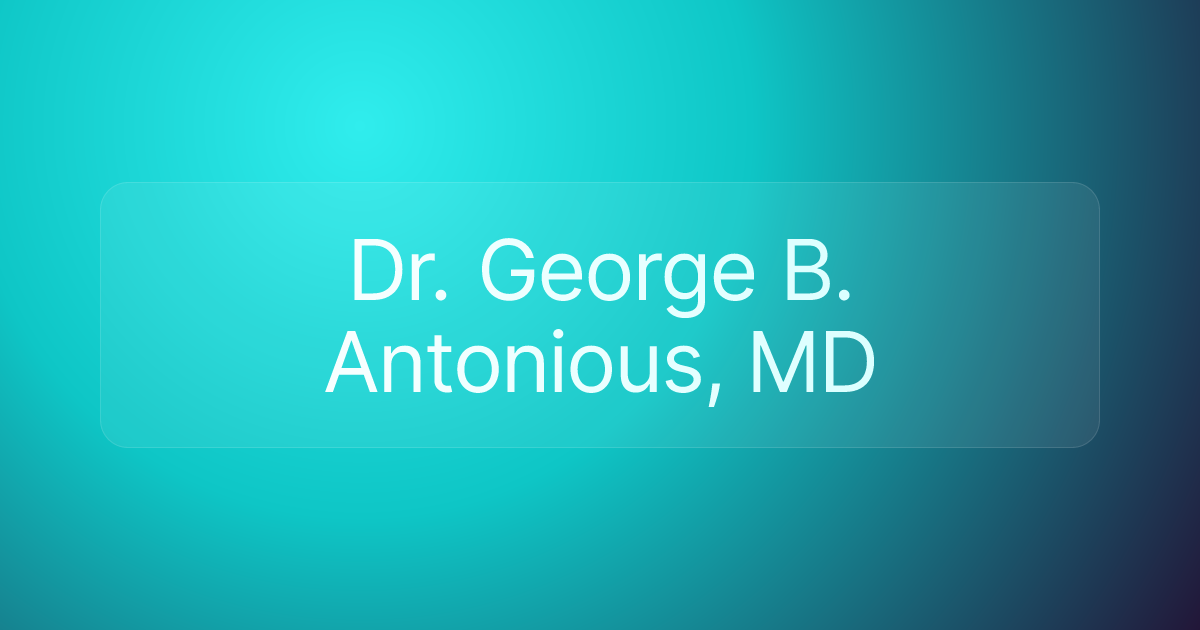 Dr. George B. Antonious, MD