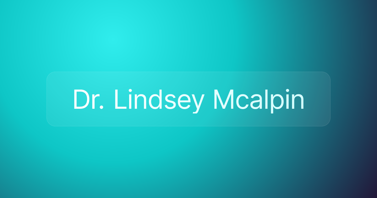 Dr. Lindsey Mcalpin