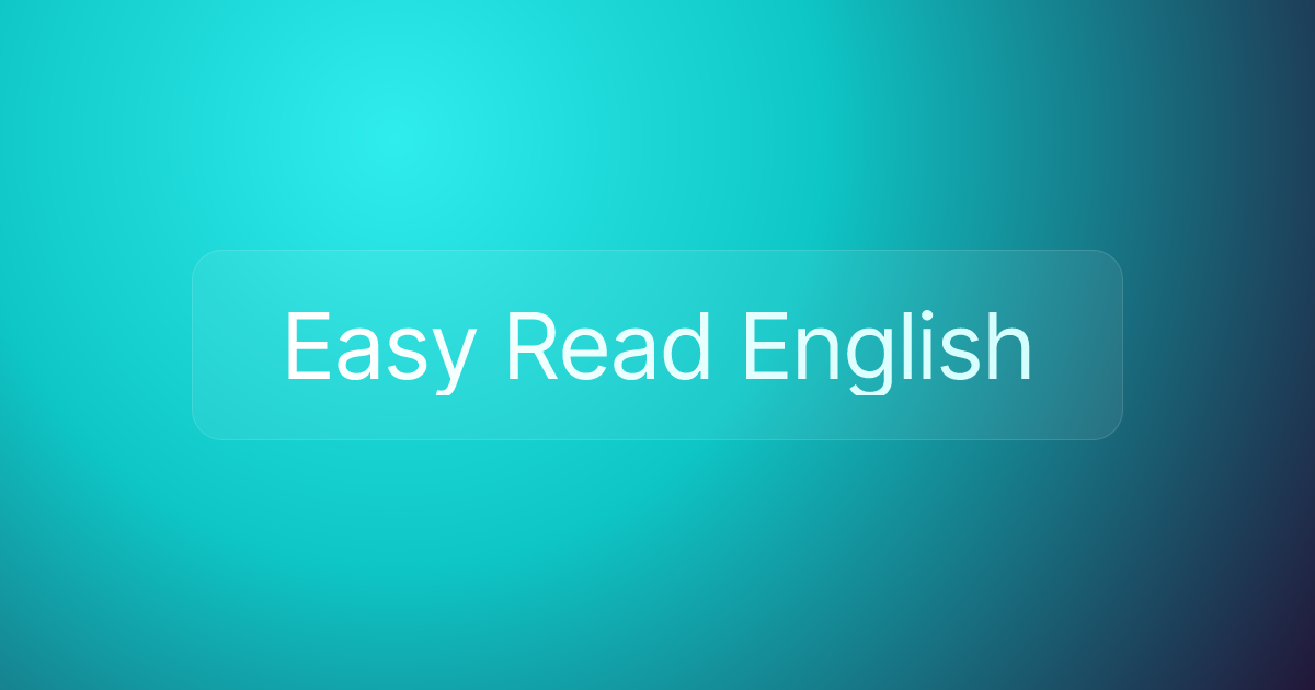 Easy Read English