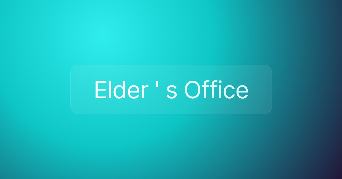 Elder ' s Office