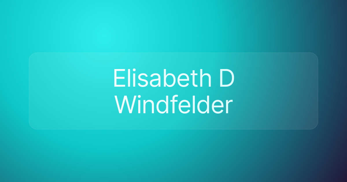 Elisabeth D Windfelder