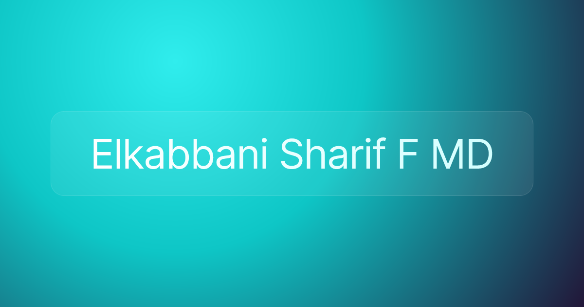 Elkabbani Sharif F MD