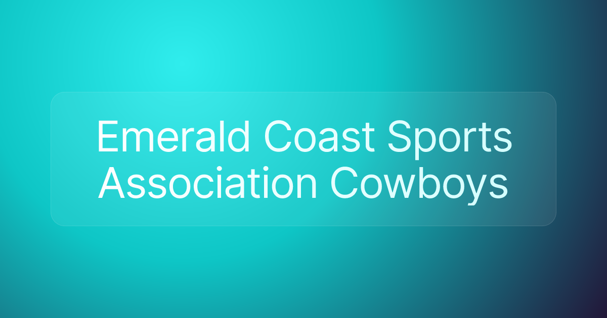 Emerald Coast Sports Association Cowboys
