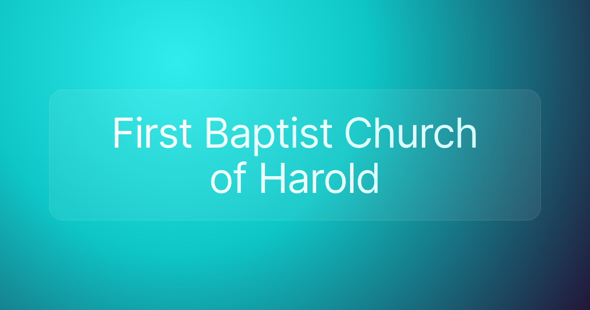 First Baptist Church of Harold