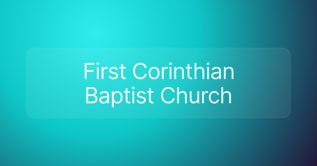 First Corinthian Baptist Church