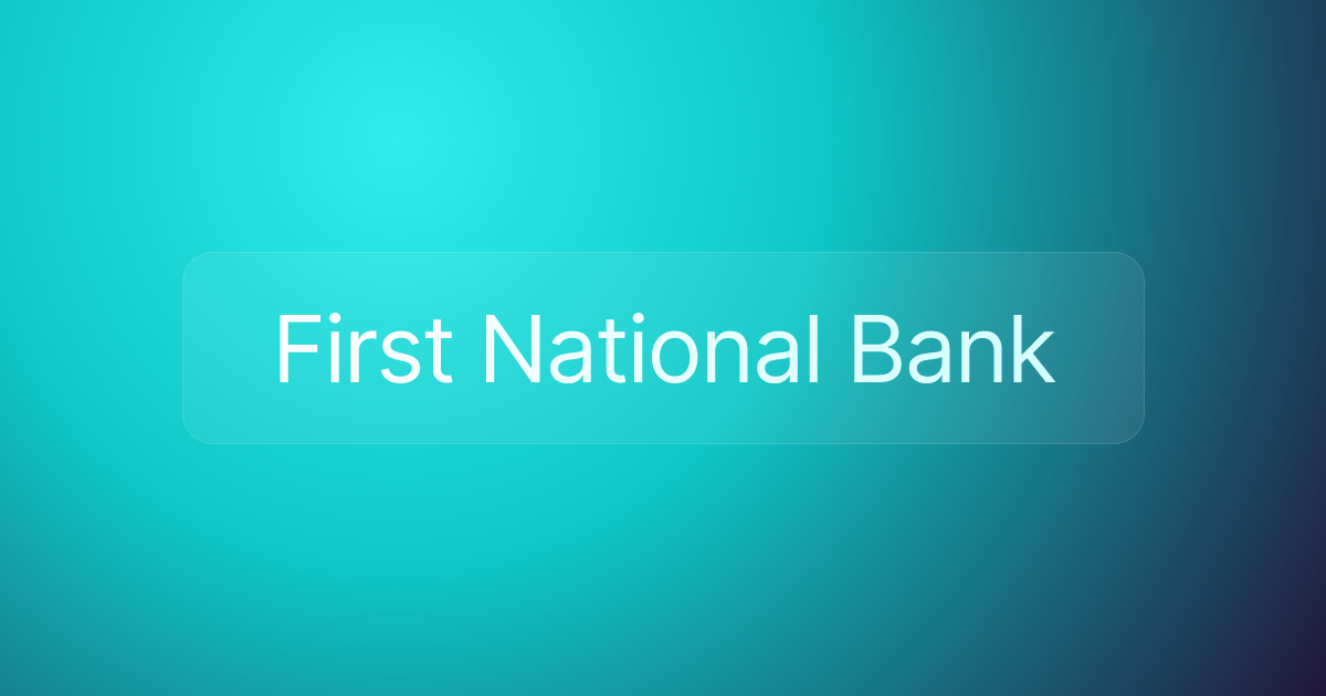 First National Bank