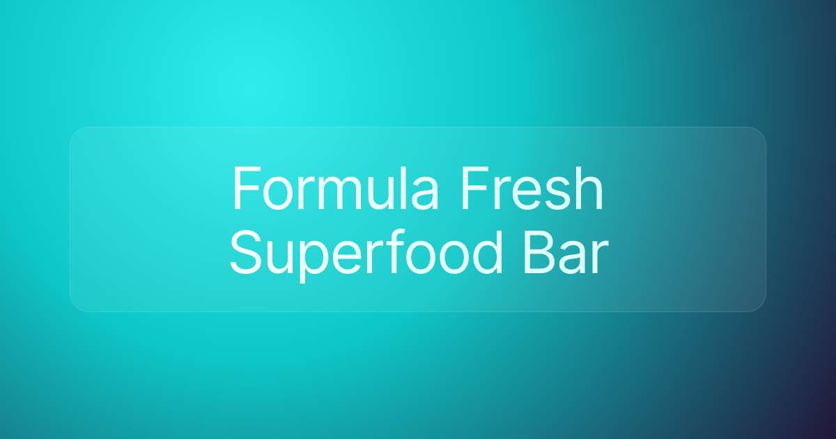 Formula Fresh Superfood Bar