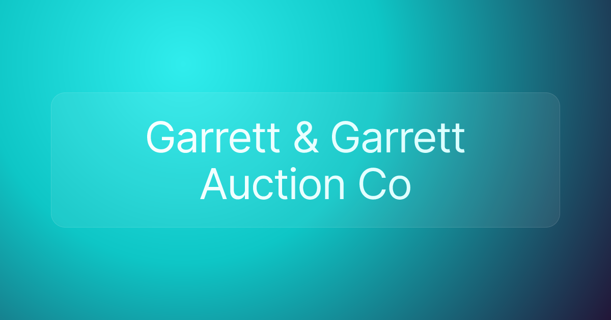 Garrett & Garrett Auction Co