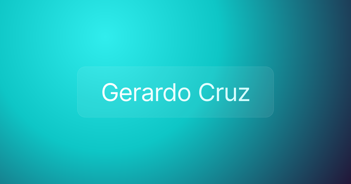 Gerardo Cruz