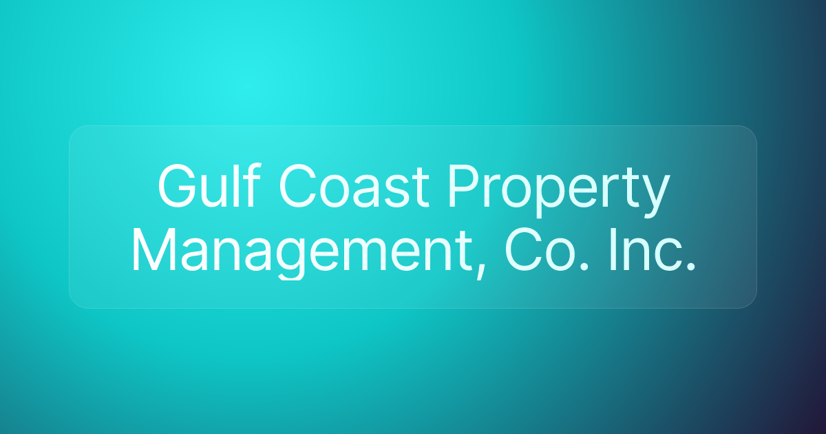 Gulf Coast Property Management, Co. Inc.