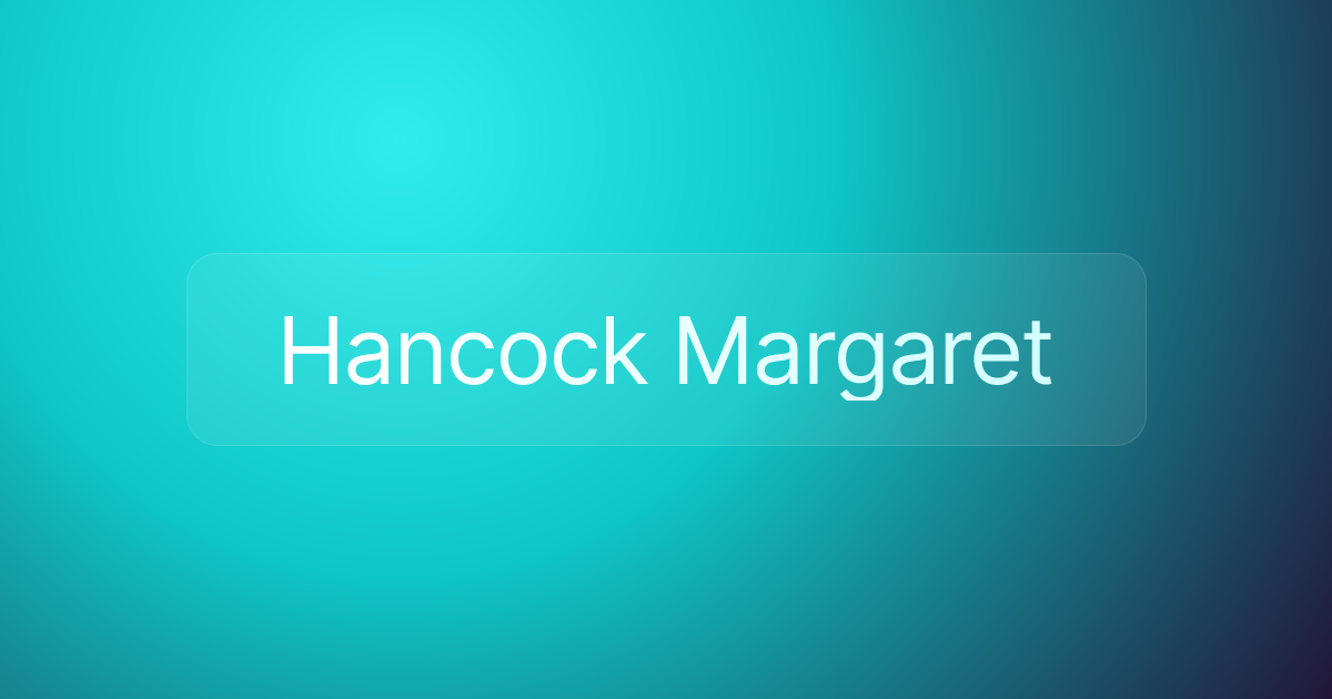 Hancock Margaret