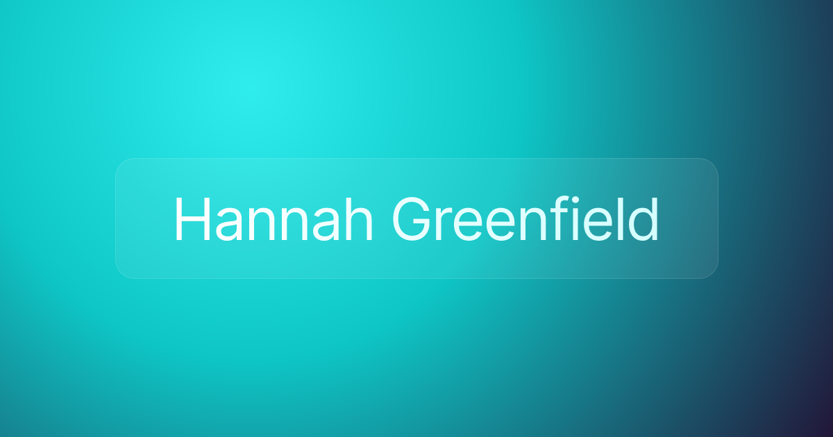 Hannah Greenfield